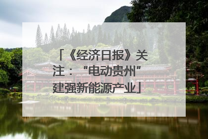 《经济日报》关注：“电动贵州”建强新能源产业