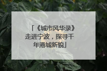 《城市风华录》走进宁波，探寻千年港城新貌