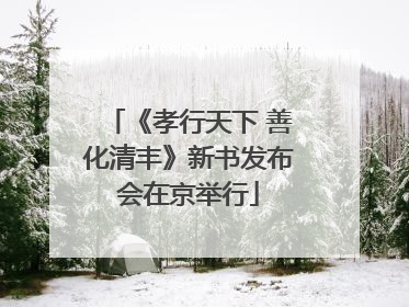 《孝行天下 善化清丰》新书发布会在京举行