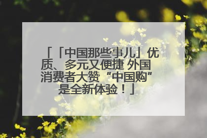 「中国那些事儿」优质、多元又便捷 外国消费者大赞“中国购”是全新体验！