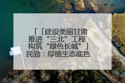 「建设美丽甘肃 推进“三北”工程 构筑“绿色长城”」民勤：厚植生态底色 筑牢绿色屏障