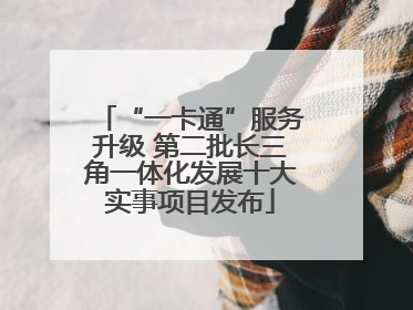 “一卡通”服务升级 第二批长三角一体化发展十大实事项目发布
