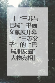 “三苏与巴蜀”书画文献展开幕，“三苏父子”的“巴蜀朋友圈”人物亮相