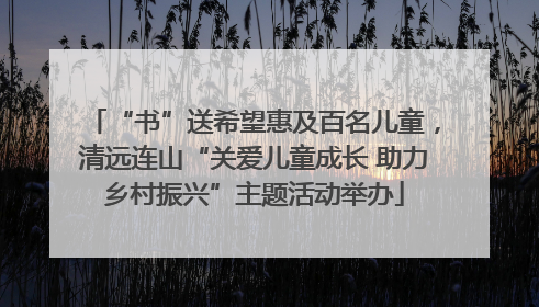 “书”送希望惠及百名儿童，清远连山“关爱儿童成长 助力乡村振兴”主题活动举办