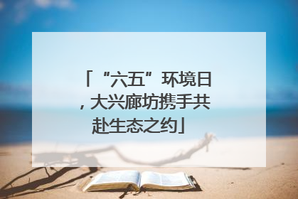 “六五”环境日，大兴廊坊携手共赴生态之约