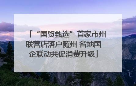 “国贸甄选”首家市州联营店落户随州 省地国企联动共促消费升级