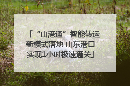 “山港通”智能转运新模式落地 山东港口实现1小时极速通关