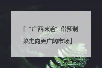 “广西味道”借预制菜走向更广阔市场