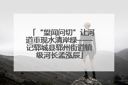 “望闻问切”让河道重现水清岸绿——记郓城县郓州街道镇级河长孟泓辰