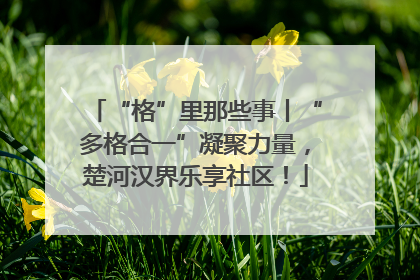 “格”里那些事丨“多格合一”凝聚力量，楚河汉界乐享社区！