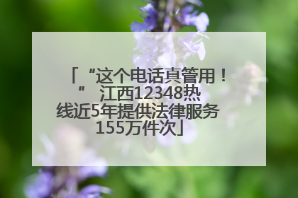 “这个电话真管用！” 江西12348热线近5年提供法律服务155万件次