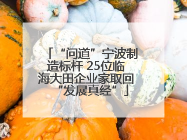 “问道”宁波制造标杆 25位临海大田企业家取回“发展真经”