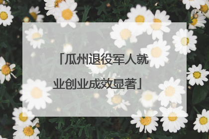 瓜州退役军人就业创业成效显著