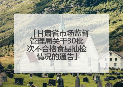 甘肃省市场监督管理局关于30批次不合格食品抽检情况的通告