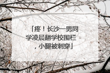 疼！长沙一男同学凌晨翻学校围栏，小腿被刺穿