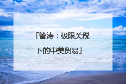 管涛：极限关税下的中美贸易