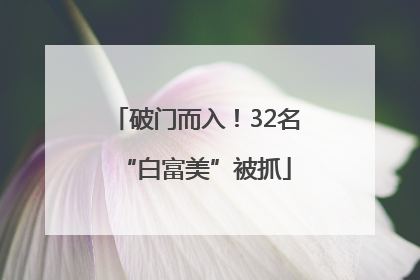 破门而入！32名“白富美”被抓