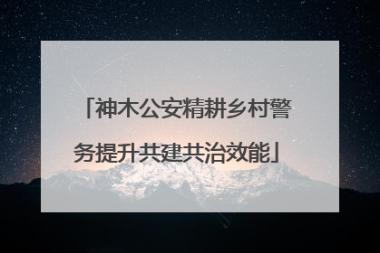 神木公安精耕乡村警务提升共建共治效能