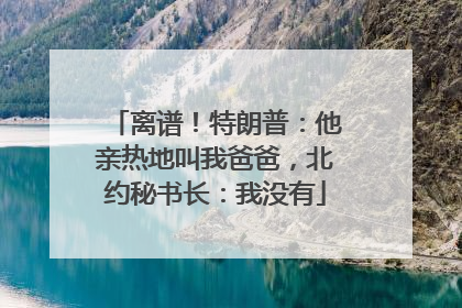 离谱！特朗普：他亲热地叫我爸爸，北约秘书长：我没有