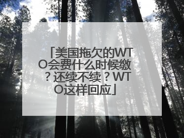 美国拖欠的WTO会费什么时候缴？还续不续？WTO这样回应