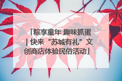 粽享童年 趣味抓蛋｜快来“苏城有礼”文创商店体验民俗活动