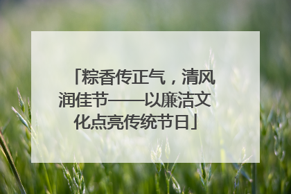 粽香传正气，清风润佳节——以廉洁文化点亮传统节日