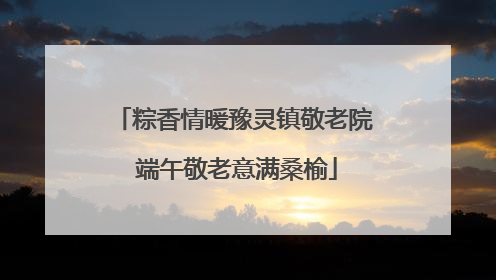 粽香情暖豫灵镇敬老院 端午敬老意满桑榆