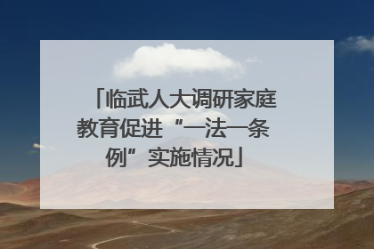 临武人大调研家庭教育促进“一法一条例”实施情况