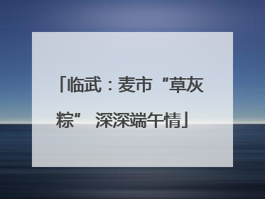 临武：麦市“草灰粽” 深深端午情