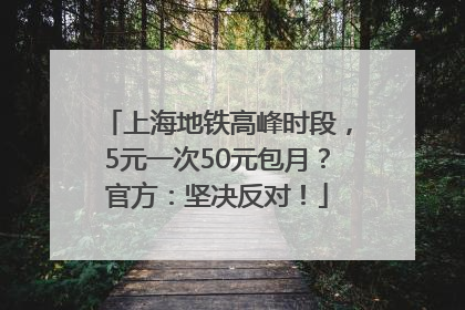 上海地铁高峰时段，5元一次50元包月？官方：坚决反对！