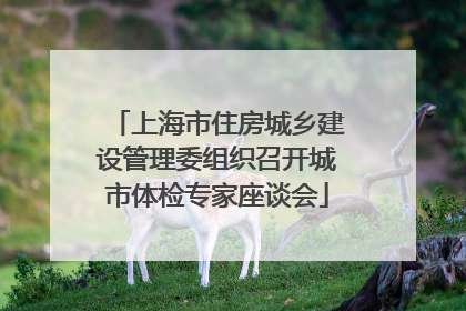 上海市住房城乡建设管理委组织召开城市体检专家座谈会