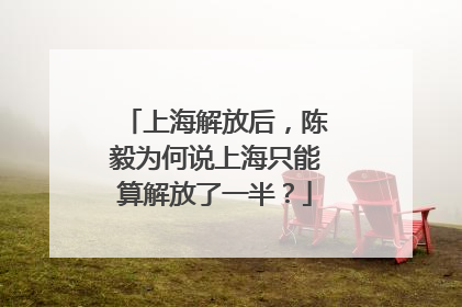 上海解放后，陈毅为何说上海只能算解放了一半？