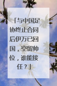 与中国足协终止合同后伊万已回国，空留帅位，谁能接任？