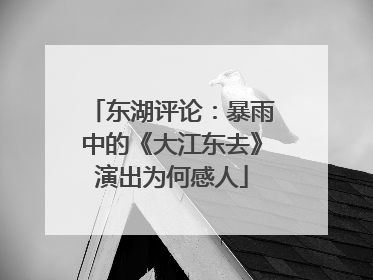 东湖评论：暴雨中的《大江东去》演出为何感人