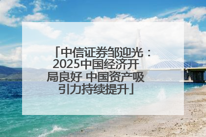 中信证券邹迎光：2025中国经济开局良好 中国资产吸引力持续提升