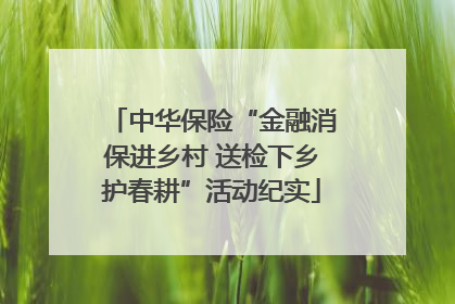 中华保险“金融消保进乡村 送检下乡护春耕”活动纪实