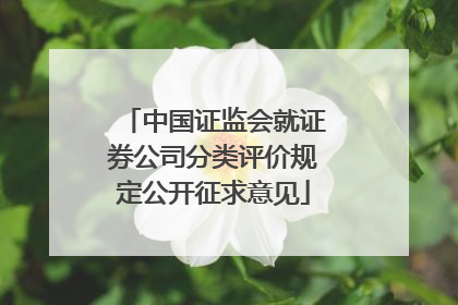 中国证监会就证券公司分类评价规定公开征求意见