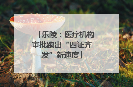乐陵：医疗机构审批跑出“四证齐发”新速度