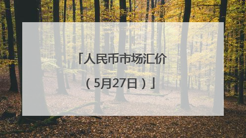 人民币市场汇价（5月27日）