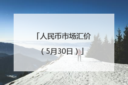 人民币市场汇价（5月30日）