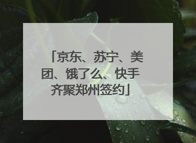 京东、苏宁、美团、饿了么、快手齐聚郑州签约