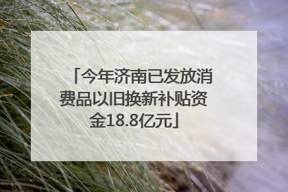 今年济南已发放消费品以旧换新补贴资金18.8亿元