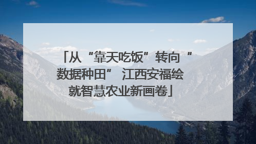 从“靠天吃饭”转向“数据种田” 江西安福绘就智慧农业新画卷