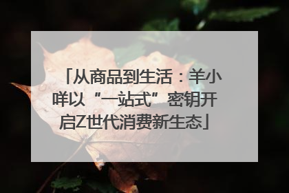从商品到生活：羊小咩以“一站式”密钥开启Z世代消费新生态