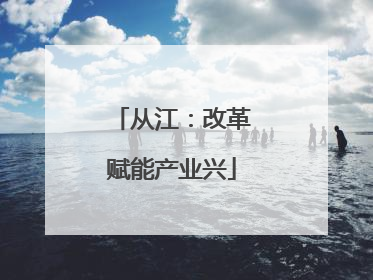 从江：改革赋能产业兴