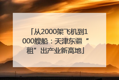 从2000架飞机到1000艘船:天津东疆“租”出产业新高地