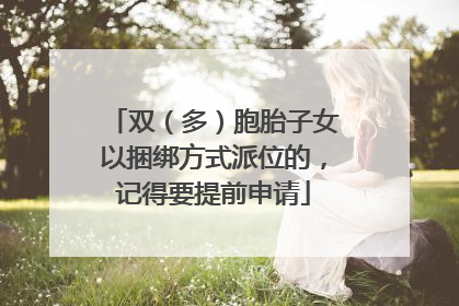 双（多）胞胎子女以捆绑方式派位的，记得要提前申请