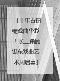 千年古镇绽戏曲华彩！长三角顾锡东戏曲艺术周启幕