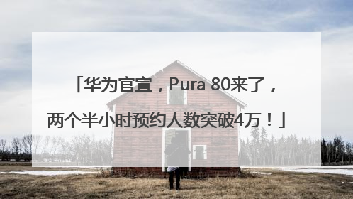 华为官宣，Pura 80来了，两个半小时预约人数突破4万！