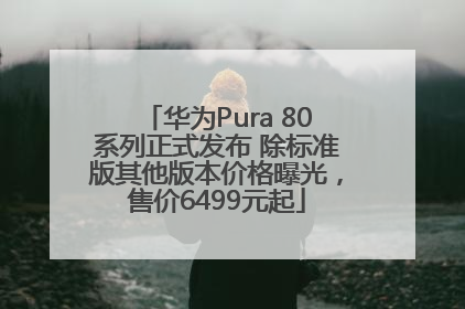 华为Pura 80系列正式发布 除标准版其他版本价格曝光，售价6499元起